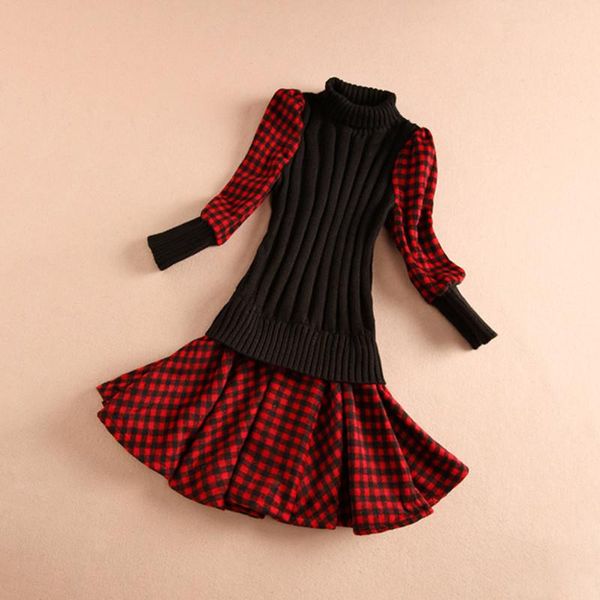 casual dresses 2021 autumn and winter red sweater for women patchwork false tow piece plaid knitted turtle neck dress, Black;gray
casual dresses 2021 autumn and winter red sweater for women patchwork false tow piece plaid knitted turtle neck dress, Black;gray