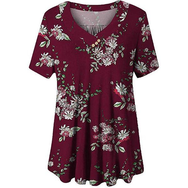 plus size t-shirt 4xl woman 2021 summer female buttons v neck short sleeve floral print casual blouse ladies tunic, Black
plus size t-shirt 4xl woman 2021 summer female buttons v neck short sleeve floral print casual blouse ladies tunic, Black