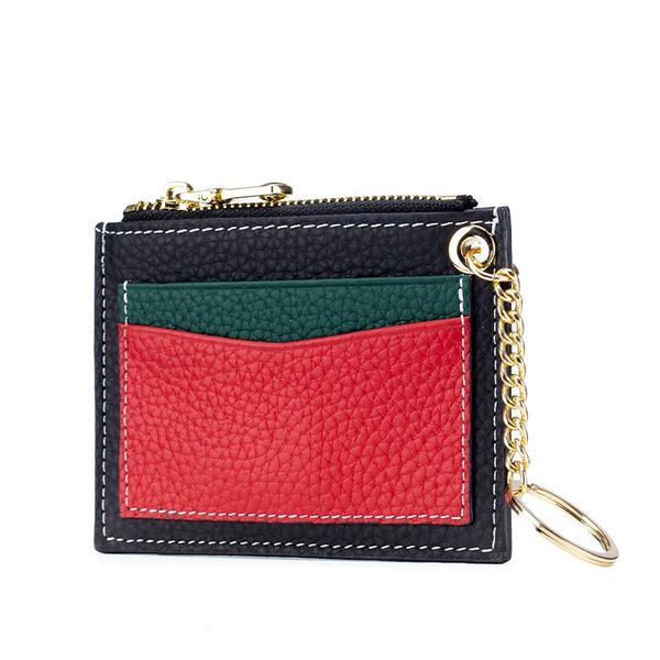card holders korean ultra thin case leather multi zipper key chain mini wallet women's pocket change, Brown;gray
card holders korean ultra thin case leather multi zipper key chain mini wallet women's pocket change, Brown;gray