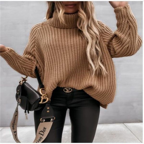 women's sweaters autumn/winter 2021 england style pullovers women high collar pure color long sleeve casual loose thick knit sweater, White;black
women's sweaters autumn/winter 2021 england style pullovers women high collar pure color long sleeve casual loose thick knit sweater, White;black
