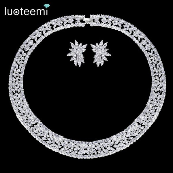 earrings & necklace luoteemi fashion wedding jewelry shining clear cubic zirconia choker earring set for women bridal bijoux, Silver
earrings & necklace luoteemi fashion wedding jewelry shining clear cubic zirconia choker earring set for women bridal bijoux, Silver