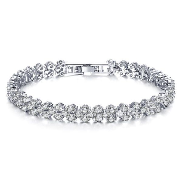 link, chain shiny couple inlaid zircon petal shape bracelet fashion women's party silvery alloy wrist jewelry girlfriend gifts, Black
link, chain shiny couple inlaid zircon petal shape bracelet fashion women's party silvery alloy wrist jewelry girlfriend gifts, Black