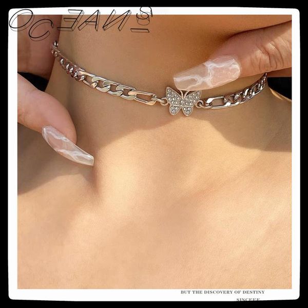 chains sexmara 2021 hip hop punk chain rhinestone stitching butterfly clavicle necklace for women girls party nightclub jewelry, Silver
chains sexmara 2021 hip hop punk chain rhinestone stitching butterfly clavicle necklace for women girls party nightclub jewelry, Silver
