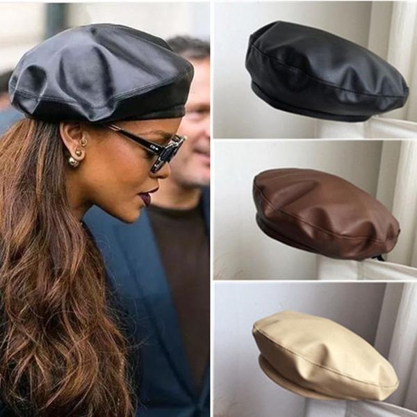 berets women fashion beret solid cap pu leather french artist warm beanie chic hat female ladies all-match adjustable, Blue;gray
berets women fashion beret solid cap pu leather french artist warm beanie chic hat female ladies all-match adjustable, Blue;gray