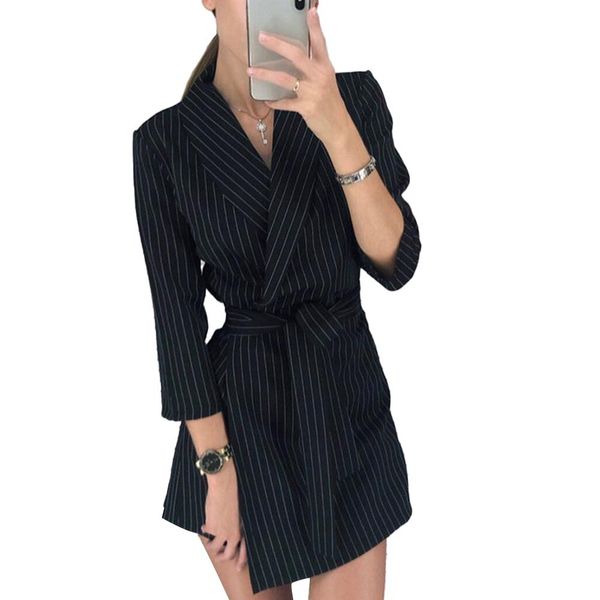 women long sleeve slim blazer dress autumn winter outfits women solid color lapel collar mini dress waist belt mini dress, Gray
women long sleeve slim blazer dress autumn winter outfits women solid color lapel collar mini dress waist belt mini dress, Gray
