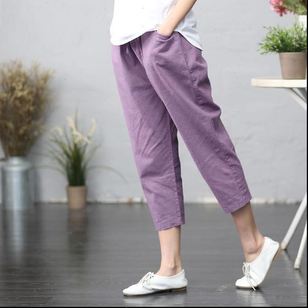 new arrival 2021 summer arts style women elastic waist loose calf length pants femme casual purple harem pants plus size m65, Black;white
new arrival 2021 summer arts style women elastic waist loose calf length pants femme casual purple harem pants plus size m65, Black;white