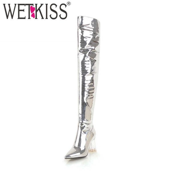 wetkiss transparent high heels women boot pointed toe pu footwear rubber over the knee female boots shoes women winter 210630, Black
wetkiss transparent high heels women boot pointed toe pu footwear rubber over the knee female boots shoes women winter 210630, Black