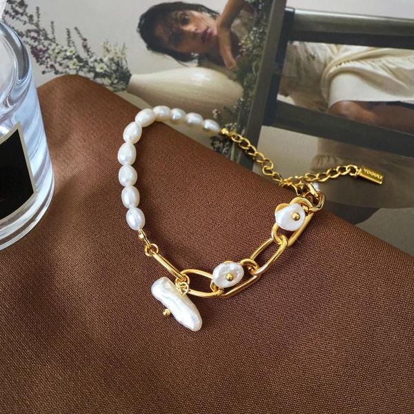link, chain fashion jewelry white natural freshwater pearl bracelet 2021 trend one layer golden color for women gifts, Black
link, chain fashion jewelry white natural freshwater pearl bracelet 2021 trend one layer golden color for women gifts, Black