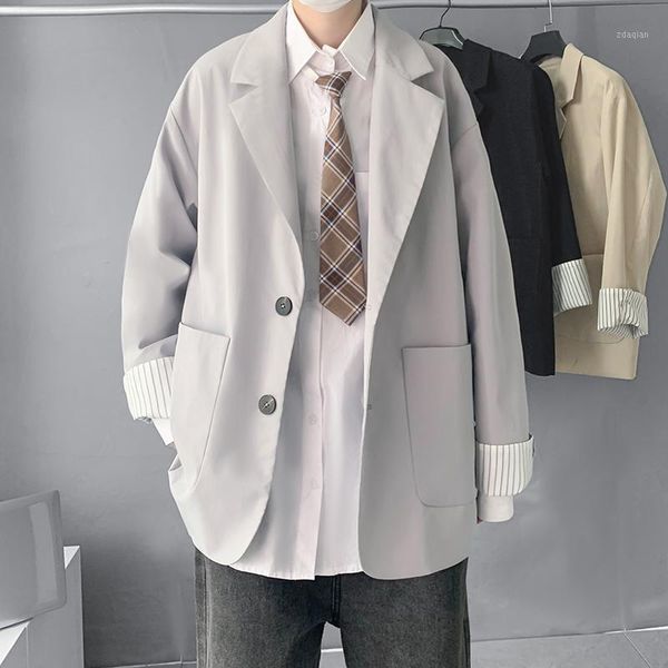 men's suits & blazers japan style design fashion for regular 2021 spring autumn khaki black harajuku clothes, White;black
men's suits & blazers japan style design fashion for regular 2021 spring autumn khaki black harajuku clothes, White;black