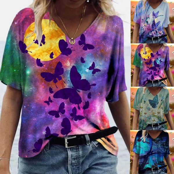 women's t-shirt harajuku tshirt summer female fashion gothic women v-neck short sleeve butterfly painting print mujer camisetas n50, White
women's t-shirt harajuku tshirt summer female fashion gothic women v-neck short sleeve butterfly painting print mujer camisetas n50, White