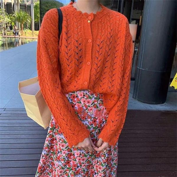 women's knits & tees women orange cardigan fal sweater thin hollow out o-neck long sleeve retro cropped knit solid cute sweaters coats, White
women's knits & tees women orange cardigan fal sweater thin hollow out o-neck long sleeve retro cropped knit solid cute sweaters coats, White