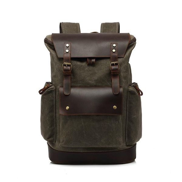 backpack travel bag canvas leather men's backpacks mountaineering outdoor leisure bags oil wax waterproof rucksack male
backpack travel bag canvas leather men's backpacks mountaineering outdoor leisure bags oil wax waterproof rucksack male