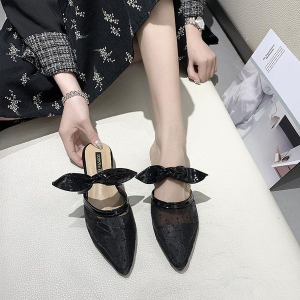 slippers polka out lace women bow pointed toe mules shoes summer breathable metal low heel closed 2021, Black
slippers polka out lace women bow pointed toe mules shoes summer breathable metal low heel closed 2021, Black