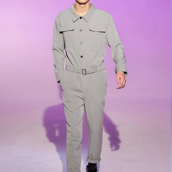 men's tracksuits jumpsuit suit work hip little leg pants mens fashions men man outfits, Gray
men's tracksuits jumpsuit suit work hip little leg pants mens fashions men man outfits, Gray