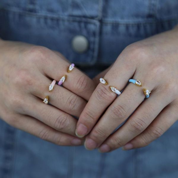 cluster rings pasel enamel colorful women finger two tear drop cubic zirconia open adjust bands, Golden;silver
cluster rings pasel enamel colorful women finger two tear drop cubic zirconia open adjust bands, Golden;silver