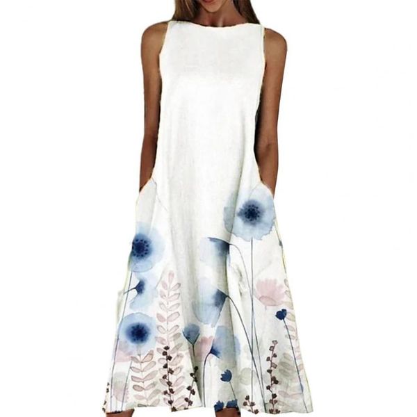 casual dresses spring/summer women dress floral print sleeveless pockets large hem loose midi for work blue xxxl street wear, Black;gray
casual dresses spring/summer women dress floral print sleeveless pockets large hem loose midi for work blue xxxl street wear, Black;gray