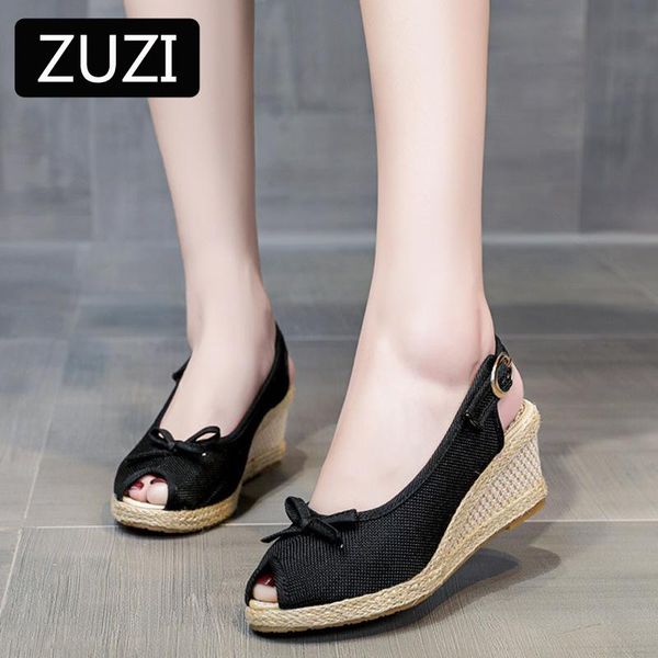 sandals zuzi wedge female 2021 summer fish mouth high heels a word buckle with soft sole casual shoes straw slippers women, Black
sandals zuzi wedge female 2021 summer fish mouth high heels a word buckle with soft sole casual shoes straw slippers women, Black