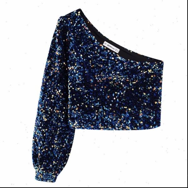 womens shirt 2021 women sequins decoration asymmetry single shoulder shirts female nine quarter sleeve roupas leisure blouse chic ls6115, White
womens shirt 2021 women sequins decoration asymmetry single shoulder shirts female nine quarter sleeve roupas leisure blouse chic ls6115, White