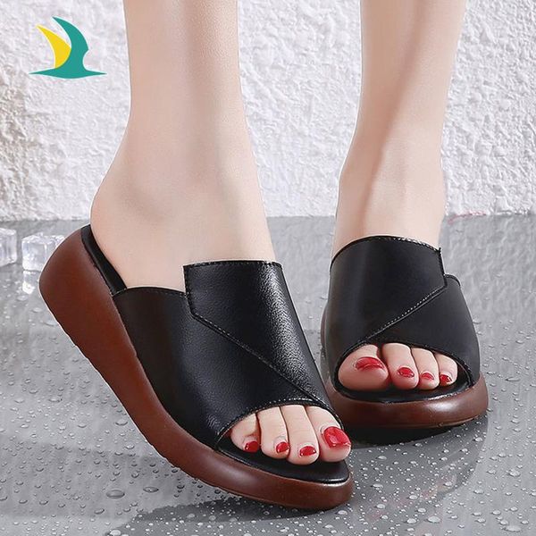 slippers genuine leather women 2021 all-match pantuflas platform shoes non-slip chaussons summer pantufa sell well, Black
slippers genuine leather women 2021 all-match pantuflas platform shoes non-slip chaussons summer pantufa sell well, Black