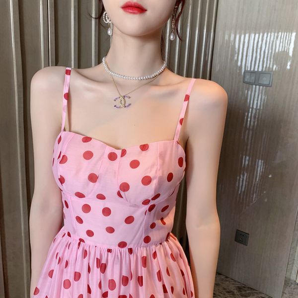holiday summer women dot sleeveless strap a- line ankle length backless sweet dress elegant 3v35, Black;gray
holiday summer women dot sleeveless strap a- line ankle length backless sweet dress elegant 3v35, Black;gray