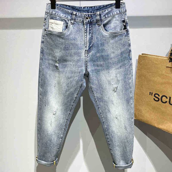 men's jeans jeans spring autumn trendy light blue stretch skinny nine-point hole distressed vintage washed casual 17l9
men's jeans jeans spring autumn trendy light blue stretch skinny nine-point hole distressed vintage washed casual 17l9
