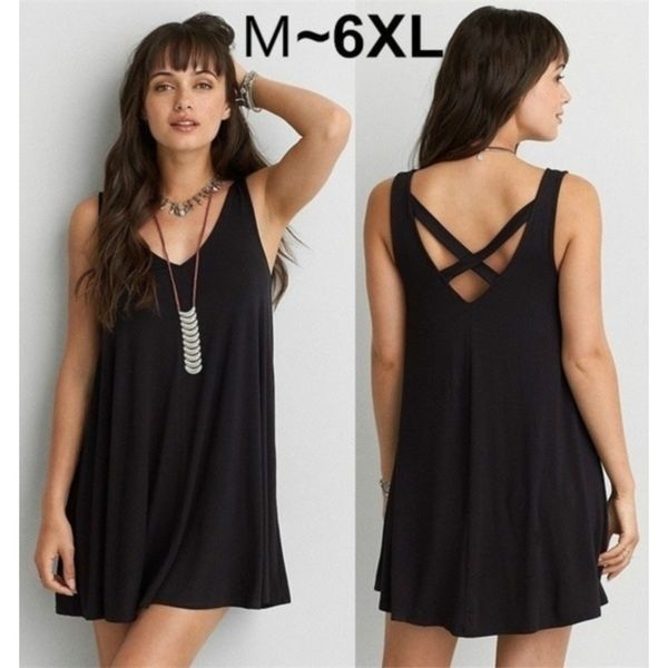 summer cotton dres sleeveless beach black casual loose tank female sundress plus size fashion clothing 210701, Black;gray
summer cotton dres sleeveless beach black casual loose tank female sundress plus size fashion clothing 210701, Black;gray