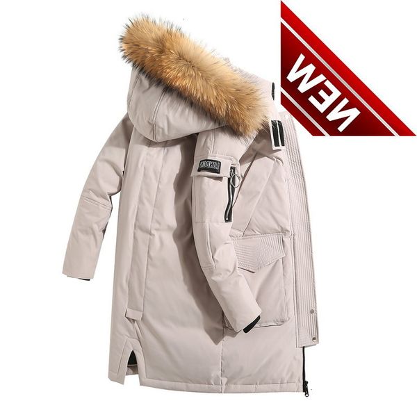 -30 degree winter down coat men white duck jacket couple fashion hooded fur collar long thick keep warm parkas, Black
-30 degree winter down coat men white duck jacket couple fashion hooded fur collar long thick keep warm parkas, Black