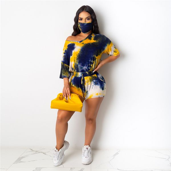 tie dye print two piece short set for women v-neck casual two piece set short sleeve t shirt skinny shorts pants set, White
tie dye print two piece short set for women v-neck casual two piece set short sleeve t shirt skinny shorts pants set, White