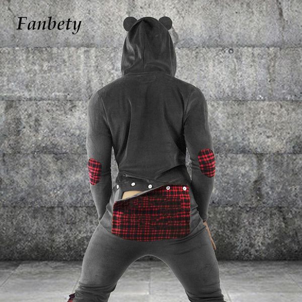 2021 new jumpsuit men one piece functional home pajamas spring long sleeve patchwork hooded nightwear buttons flap onesie romper 3xl f8, Black;brown
2021 new jumpsuit men one piece functional home pajamas spring long sleeve patchwork hooded nightwear buttons flap onesie romper 3xl f8, Black;brown