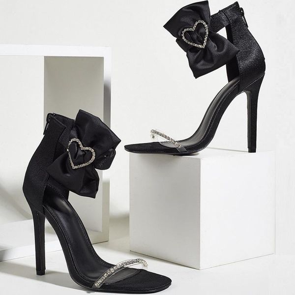 sandals summer satin women transparent rhinestone high heels wedding shoes black bowknot open toe stiletto ladies party
sandals summer satin women transparent rhinestone high heels wedding shoes black bowknot open toe stiletto ladies party