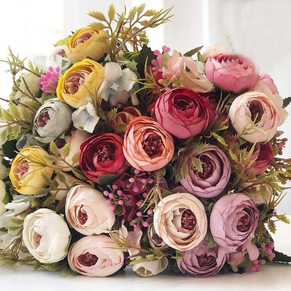 european vintage artificial silk rose flowers 6 head bride bouquet wedding home retro fake flower party diy decoration
european vintage artificial silk rose flowers 6 head bride bouquet wedding home retro fake flower party diy decoration