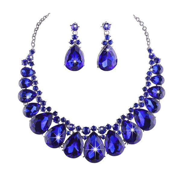 earrings & necklace fashion women rhinestone jewelry sets water drops austria crystal set for bridal wedding ceremony events dress, Silver
earrings & necklace fashion women rhinestone jewelry sets water drops austria crystal set for bridal wedding ceremony events dress, Silver
