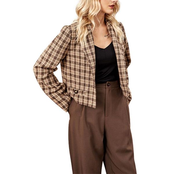 women's suits & blazers vicabo female short suit jackets lapel autumn long sleeve checked blazer coat ladies slim casual fit jacket, White;black
women's suits & blazers vicabo female short suit jackets lapel autumn long sleeve checked blazer coat ladies slim casual fit jacket, White;black