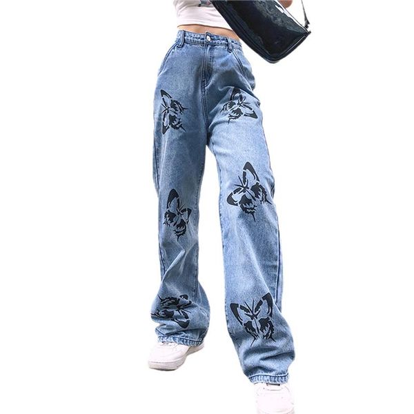 women's pants & capris loose jeans high waist butterfly print long straight harajuku baggy trousers y2k streetwear pantalones mujer, Black;white
women's pants & capris loose jeans high waist butterfly print long straight harajuku baggy trousers y2k streetwear pantalones mujer, Black;white