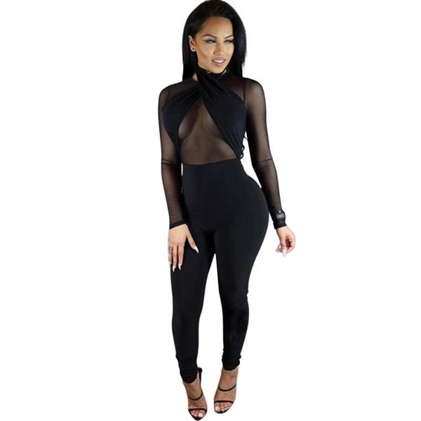 women's jumpsuits & rompers coming mesh long sleeves jumpsuit, Black;white
women's jumpsuits & rompers coming mesh long sleeves jumpsuit, Black;white