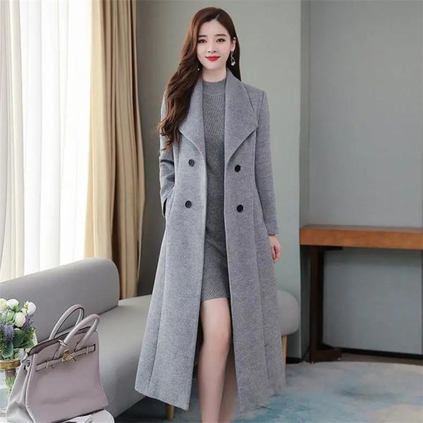 women's wool & blends autumn winter woolen coat for women thick solid color lapel double-breasted long slim fashion temperament commute, Black
women's wool & blends autumn winter woolen coat for women thick solid color lapel double-breasted long slim fashion temperament commute, Black