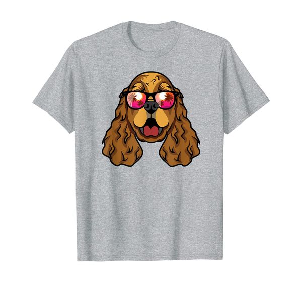 cute cocker spaniel gift sunglasses t-shirt, White;black