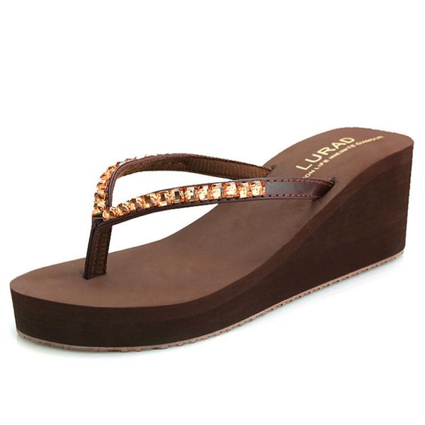 slipper high heel crystal flip-flops summer women' non-slip beach slippers platform slanted fashion clip, Black;grey
slipper high heel crystal flip-flops summer women' non-slip beach slippers platform slanted fashion clip, Black;grey