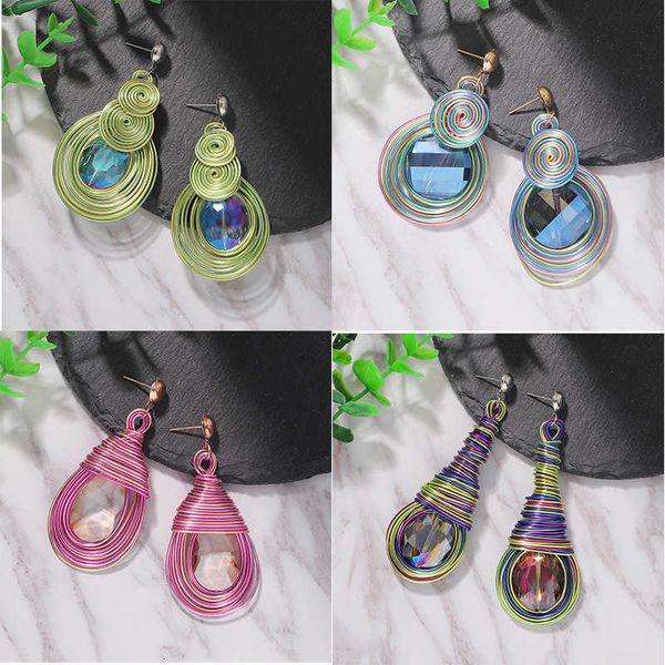 new fashion exquisite spiral bohemian style creative artificial crystal bridal earrings, Silver
new fashion exquisite spiral bohemian style creative artificial crystal bridal earrings, Silver