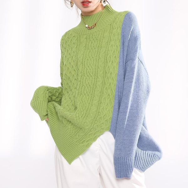women's sweaters female elegant oversized winter jumper streetwear gray blue irregular knitting sweater fit turtleneck long sleeve pull, White;black
women's sweaters female elegant oversized winter jumper streetwear gray blue irregular knitting sweater fit turtleneck long sleeve pull, White;black