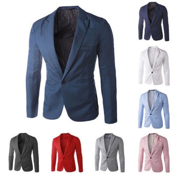 men cotton blazer fashion formal slim fit one button blazers suit business coat jacket mens korean jackets black, White;black
men cotton blazer fashion formal slim fit one button blazers suit business coat jacket mens korean jackets black, White;black
