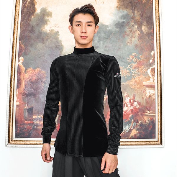 new male latin dance shirts black stripe velvet long sleeve ballroom tango waltz cha cha salsa competition practice vdb2789, Black;red
new male latin dance shirts black stripe velvet long sleeve ballroom tango waltz cha cha salsa competition practice vdb2789, Black;red