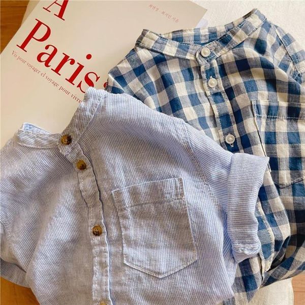 childrens shirt summer boys and girls plaid striped wash cotton baby collar short sleeved, White;black
childrens shirt summer boys and girls plaid striped wash cotton baby collar short sleeved, White;black