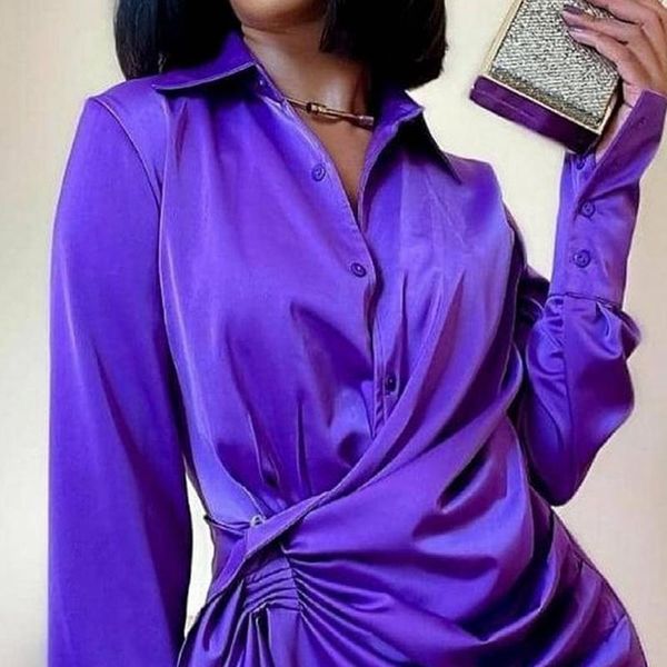 casual dresses wepbel purple loose mini shirt dress robe vestidos pleated women solid color long sleeve, Black;gray
casual dresses wepbel purple loose mini shirt dress robe vestidos pleated women solid color long sleeve, Black;gray