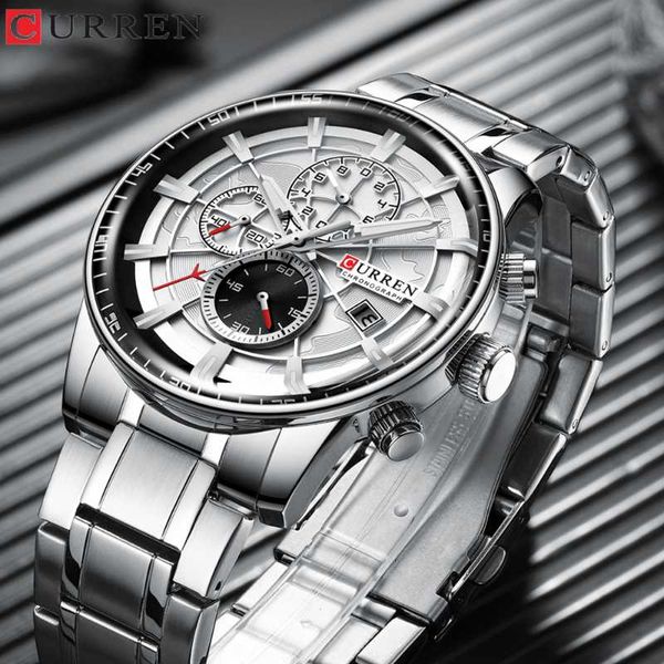 wristwatches watch men curren fashion silver chronograph wristwatch sport watches stainless steel relogio masculino, Slivery;brown
wristwatches watch men curren fashion silver chronograph wristwatch sport watches stainless steel relogio masculino, Slivery;brown