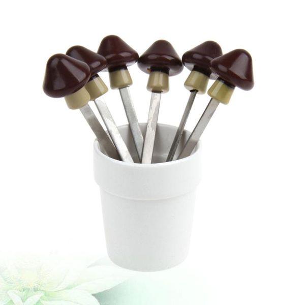 1 set mushroom shape design stainless steel fruit forks picks set cake picks party supplies for party banquet (silver + coffee)
1 set mushroom shape design stainless steel fruit forks picks set cake picks party supplies for party banquet (silver + coffee)