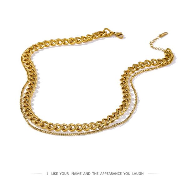 chokers 316 stainless steel double layer necklace 2021 choker collar statement fashion charm golden for women, Golden;silver
chokers 316 stainless steel double layer necklace 2021 choker collar statement fashion charm golden for women, Golden;silver