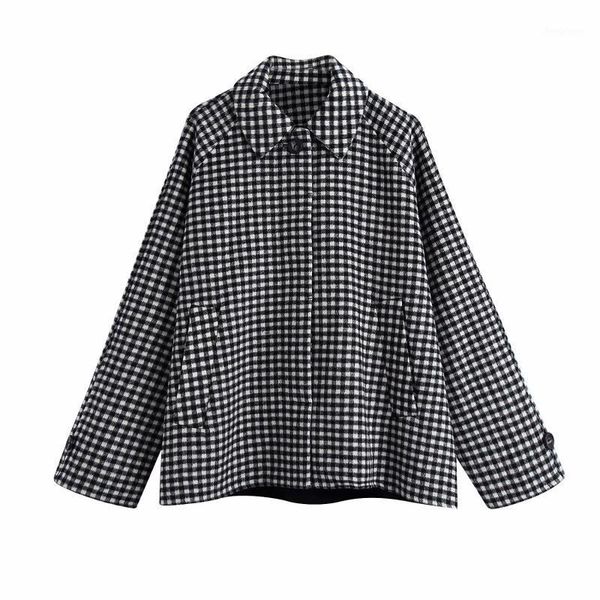 women's wool & blends nice casual woman oversized plaid cloak coat fad fashion ladies autumn loose turndown collar outwear female vinta, Black
women's wool & blends nice casual woman oversized plaid cloak coat fad fashion ladies autumn loose turndown collar outwear female vinta, Black
