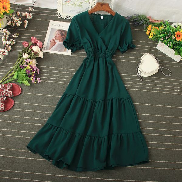 2021 vintage short flare sleeve women midi summer high waist big swing a-line vestidos verano casual beach party es 4idm, Black;gray
2021 vintage short flare sleeve women midi summer high waist big swing a-line vestidos verano casual beach party es 4idm, Black;gray