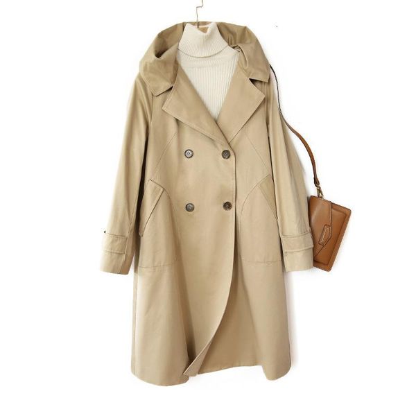 women's trench coats elegant coat for women hooded casual fashion windbreaker feminino long section 2021 spring autumn femme, Tan;black
women's trench coats elegant coat for women hooded casual fashion windbreaker feminino long section 2021 spring autumn femme, Tan;black